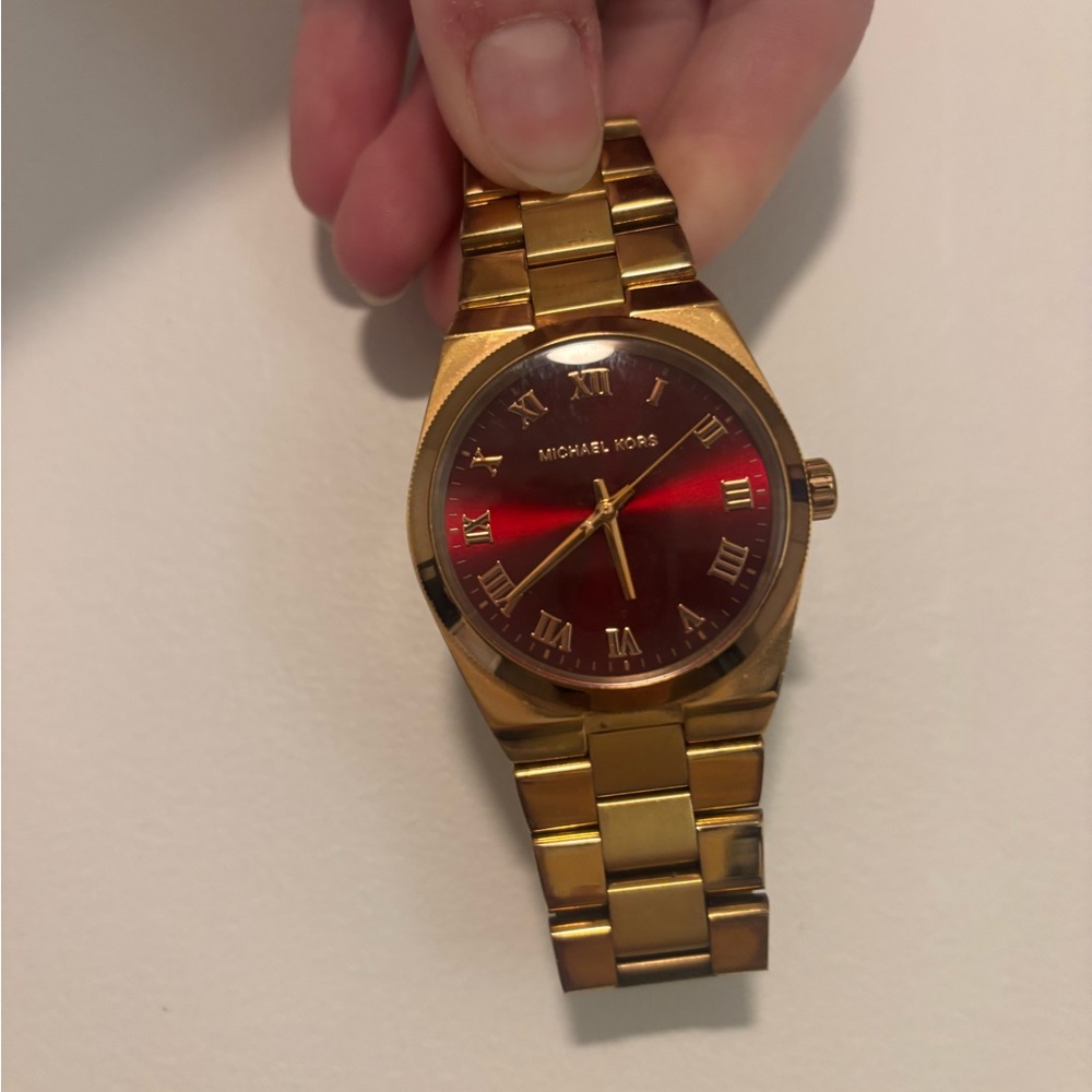 Michael Kors Red Gold Watch